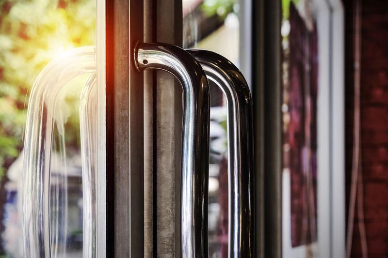 Stainless steel door handle with sunlight